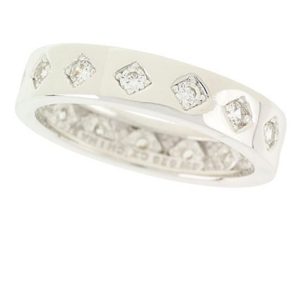 QVC Epiphany Platinum Clad Diamonique Eternity Band.   0183